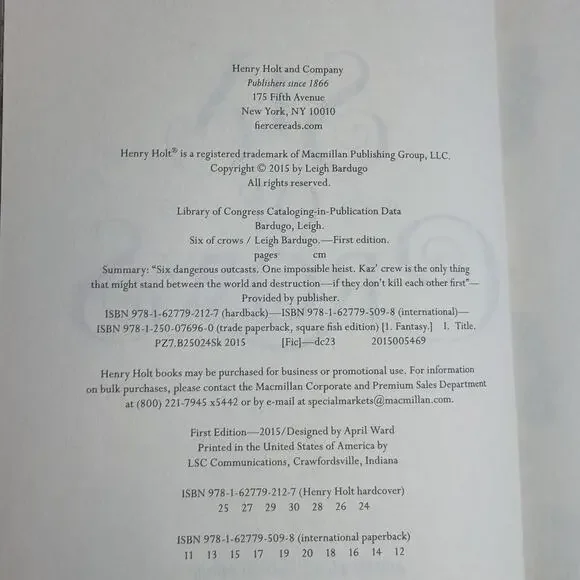 Six Of Crow Hardcover Book Leigh Bardugo's - Picture 2 of 6